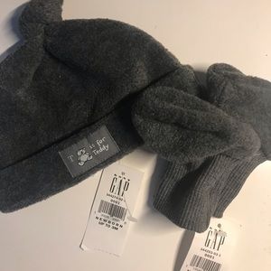 Baby Gap Fluffy Soft Gray Cute Winter Teddy Set